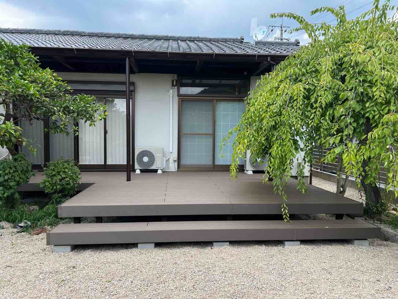 ウッドデッキ　築22年 楽天市場】ウッドデッキ 人工木 おしゃれ 樹脂 デッキ セット LIXIL